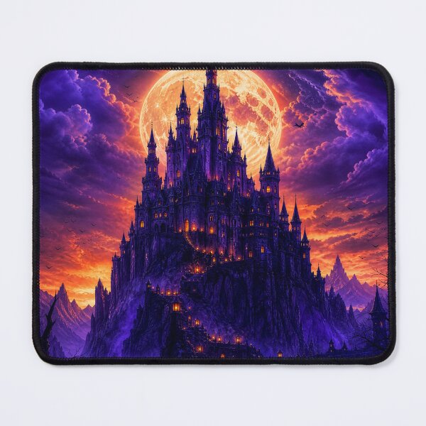 Item preview, Halloween Gothic Castle Under Full Moon designed and sold by PureVibeStudio.