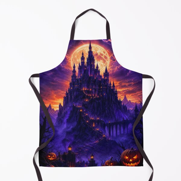Item preview, Halloween Gothic Castle Under Full Moon designed and sold by PureVibeStudio.