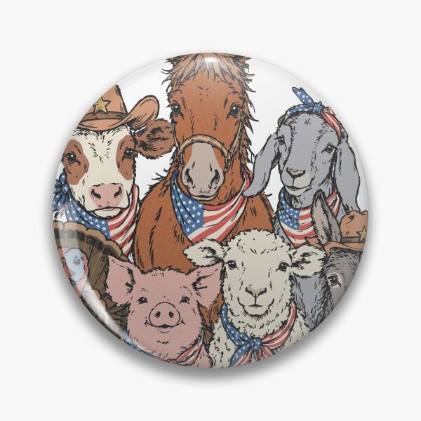 Item preview, Patriotic Farm Animals designed and sold by twindragonthreads.