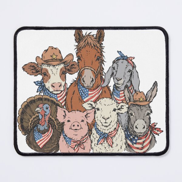 Item preview, Patriotic Farm Animals designed and sold by twindragonthreads.