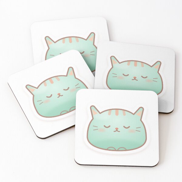 Item preview, Kawaii Mint Cat Loaf Pastel Sticker designed and sold by dailysyukur.