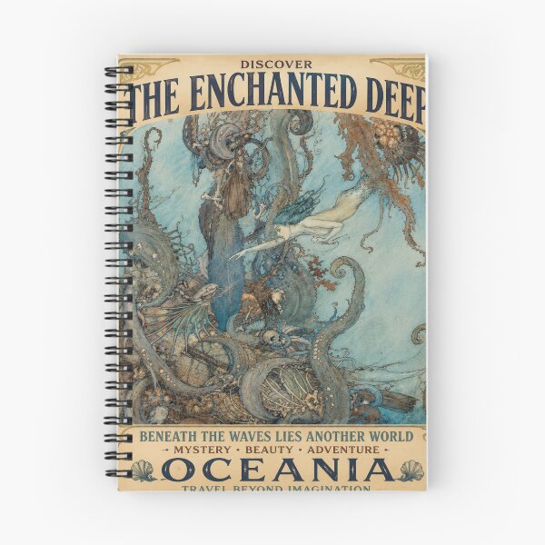 Item preview, Vintage Travel Poster Style Enchanted Ocean for Fantasy Art Lovers designed and sold by RickE.