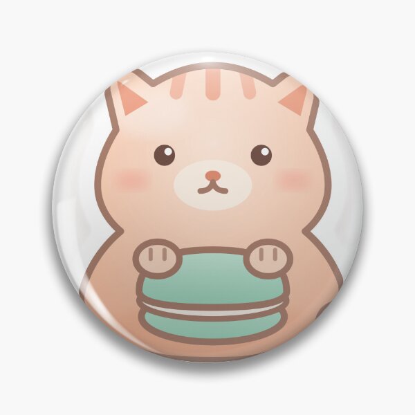 Item preview, Kawaii Peach Cat Hugging Mint Macaron designed and sold by dailysyukur.