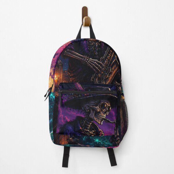 Item preview, Skeleton Saxophonist Under Moonlit Sea designed and sold by PureVibeStudio.
