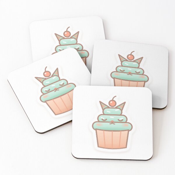 Item preview, Kawaii Cat Cupcake with Mint Frosting designed and sold by dailysyukur.