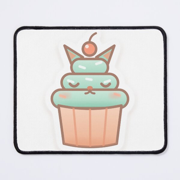 Item preview, Kawaii Cat Cupcake with Mint Frosting designed and sold by dailysyukur.