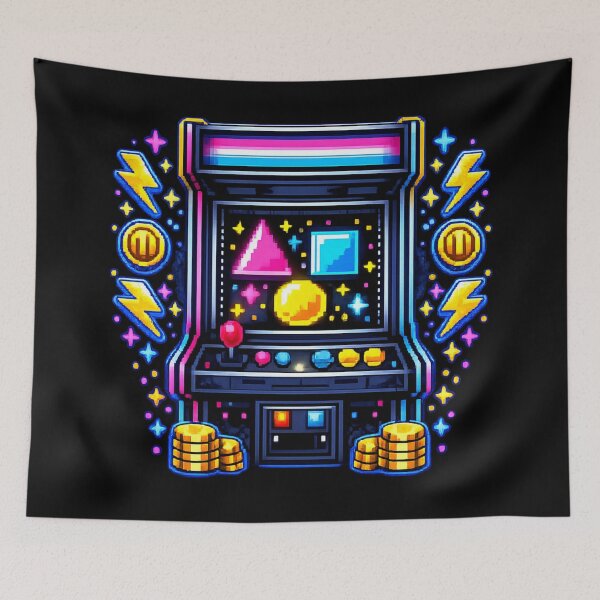 Item preview, Retro Arcade Machine Neon Pixel Art — 80s Gaming Gift Sticker designed and sold by ArtoryWorks.