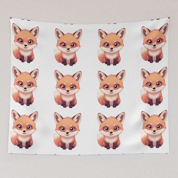 Item preview, Adorable Chibi Baby Fox Cartoon Animal designed and sold by AhiraDesign.