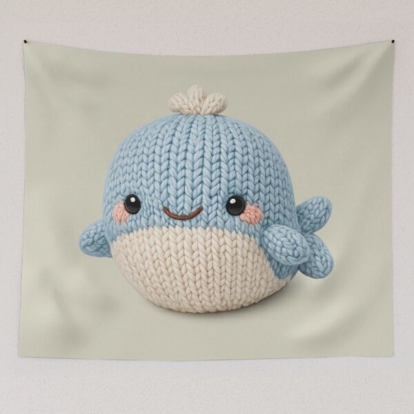 Item preview, Cute Knitted Whale Turtle Plush | Kawaii Handmade Crochet Cottagecore designed and sold by Moons Studio.