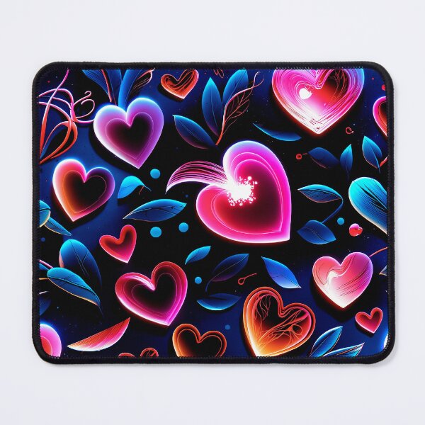 Item preview, Neon Love Hearts Pattern – Vibrant Romantic Digital Art for Apparel, Home Decor & Accessories designed and sold by IMuDesigner.