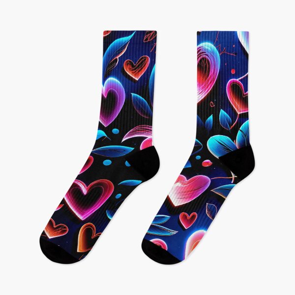 Item preview, Neon Love Hearts Pattern – Vibrant Romantic Digital Art for Apparel, Home Decor & Accessories designed and sold by IMuDesigner.