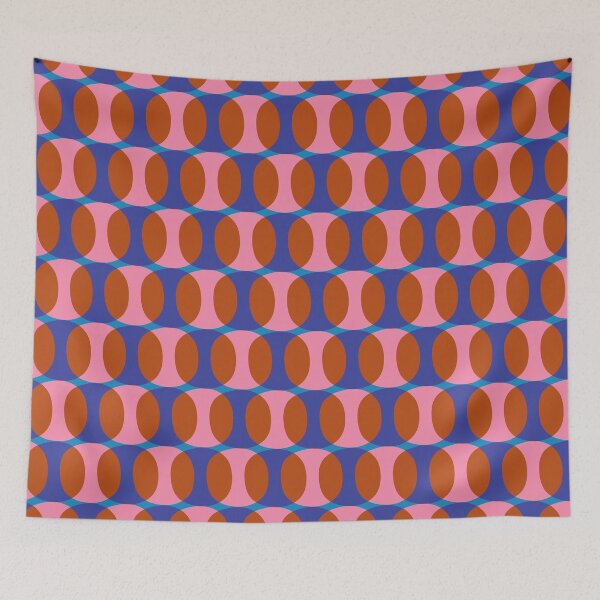 Item preview, Mid Century Modern Abstract Geometric Spheramod Dot Pattern Blue Pink Orange designed and sold by kierkegaard.