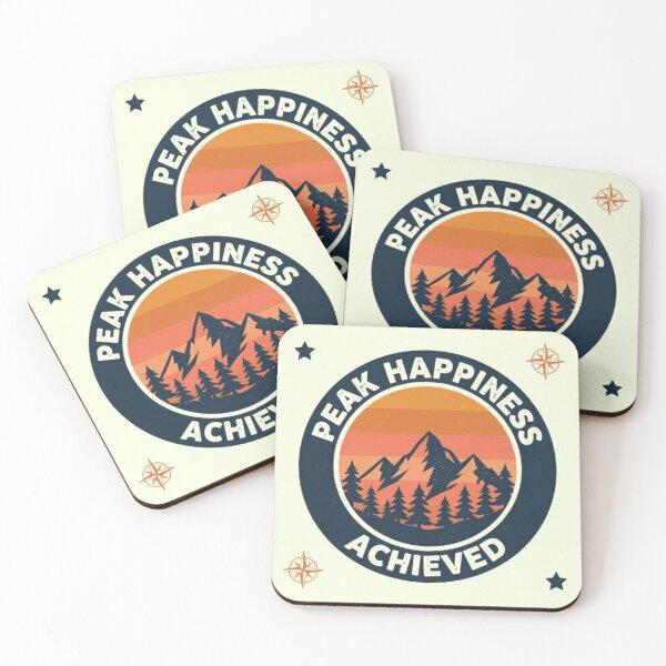 Item preview, Peak Happiness Achieved Funny Mountain Hiking Nature Outdoor T-Shirt designed and sold by HopeAndHustle.