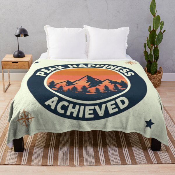 Item preview, Peak Happiness Achieved Funny Mountain Hiking Nature Outdoor T-Shirt designed and sold by HopeAndHustle.
