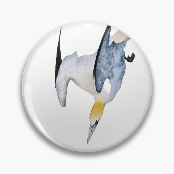 Item preview, Dynamic diving Gannet watercolour designed and sold by katrinekaarse.