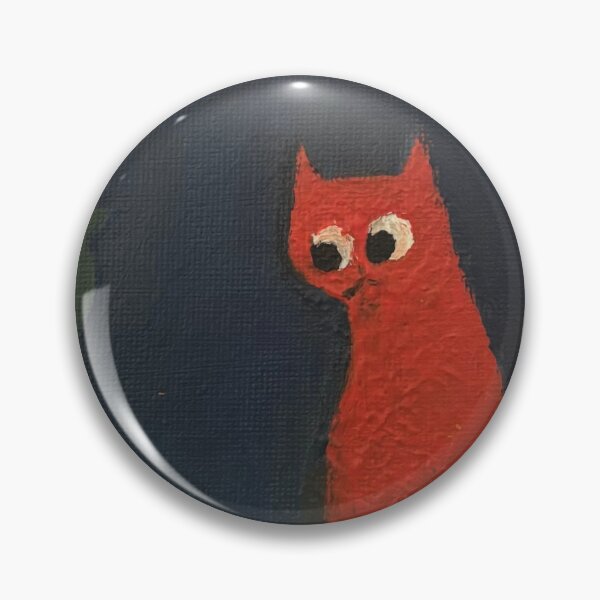 Item preview, Whimsical Red Cat and Toy Fish Acrylic Mini Painting designed and sold by Colors by Ri.