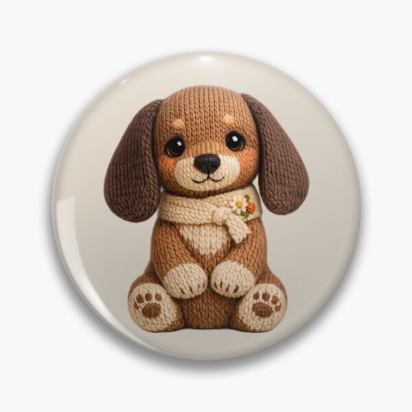 Item preview, Cute Knitted Dachshund Plush | Kawaii Handmade Crochet Cottagecore designed and sold by Moons Studio.
