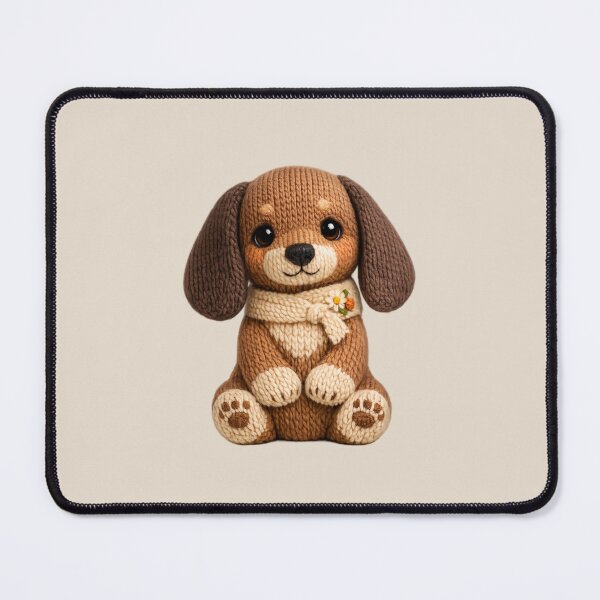 Item preview, Cute Knitted Dachshund Plush | Kawaii Handmade Crochet Cottagecore designed and sold by Moons Studio.