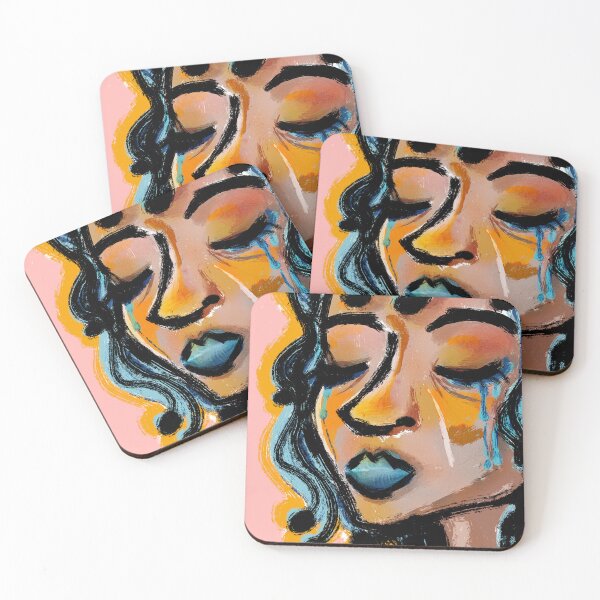 Item preview, Crying Woman Portrait – Bold Color Pop Art Face designed and sold by odd sock cult .