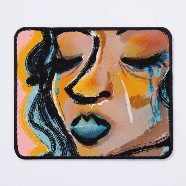 Item preview, Crying Woman Portrait – Bold Color Pop Art Face designed and sold by odd sock cult .