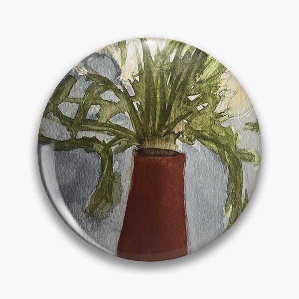 Item preview, White Floral Bouquet in Red Vase designed and sold by DenizNasif.