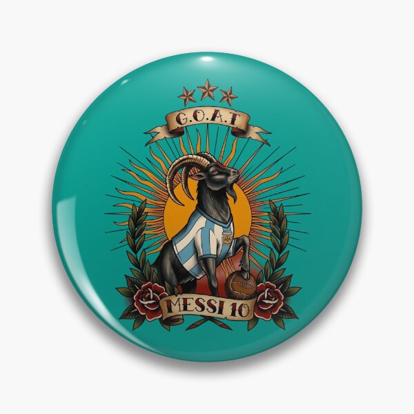 Item preview, Messi GOAT Traditional Tattoo designed and sold by Fictional Ink Society.