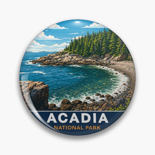 Item preview, Acadia National Park Maine US Retro Badge designed and sold by Gideon Emmerich.