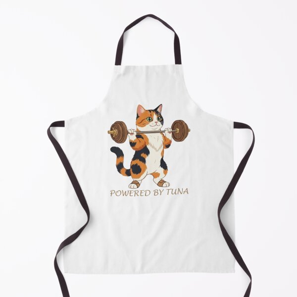 Item preview, Funny Calico Cat Lifting Gold Dumbbells Fitness Illustration designed and sold by Northern Glow Art.