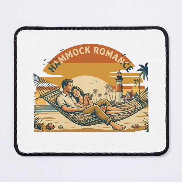 Item preview, Beach Hammock Vintage Beach Vacation Couple designed and sold by OliviaHayesArt.