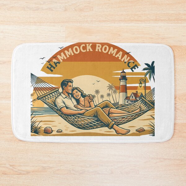 Item preview, Beach Hammock Vintage Beach Vacation Couple designed and sold by OliviaHayesArt.
