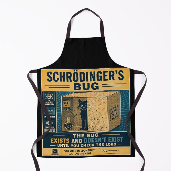 Item preview, The Bug Exists and Doesn't Exist - Funny Schrodinger Developer Shirt designed and sold by Geek Tracy Shop.