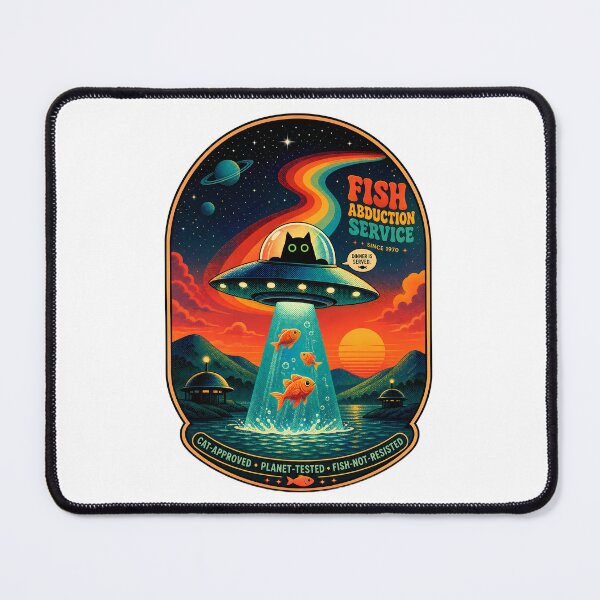 Item preview, Cat UFO Abduction Goldfish- The Purrfect Alien designed and sold by PurrfectHome.