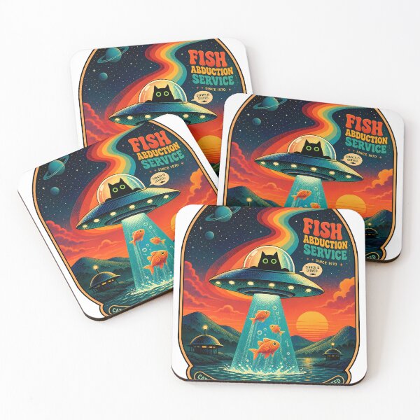 Item preview, Cat UFO Abduction Goldfish- The Purrfect Alien designed and sold by PurrfectHome.