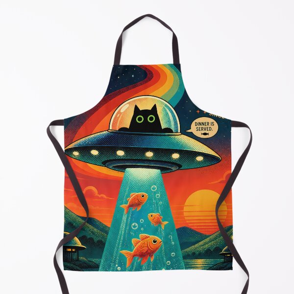 Item preview, Cat UFO Abduction Goldfish- The Purrfect Alien designed and sold by PurrfectHome.