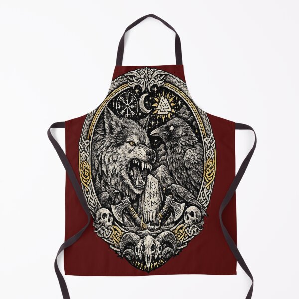 Item preview, Norse Wolf & Raven Circle | Viking Blackwork Mythology Design designed and sold by Alchemy Forge.