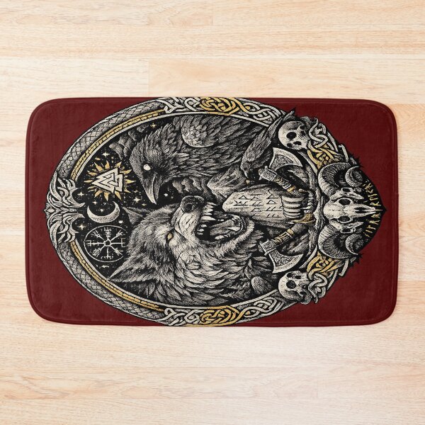 Item preview, Norse Wolf & Raven Circle | Viking Blackwork Mythology Design designed and sold by Alchemy Forge.