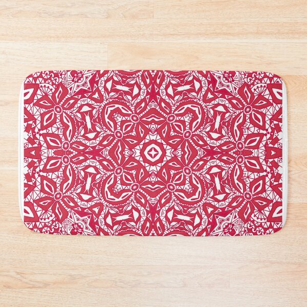 Item preview, Lace red openwork floral pattern designed and sold by fuzzyfox.