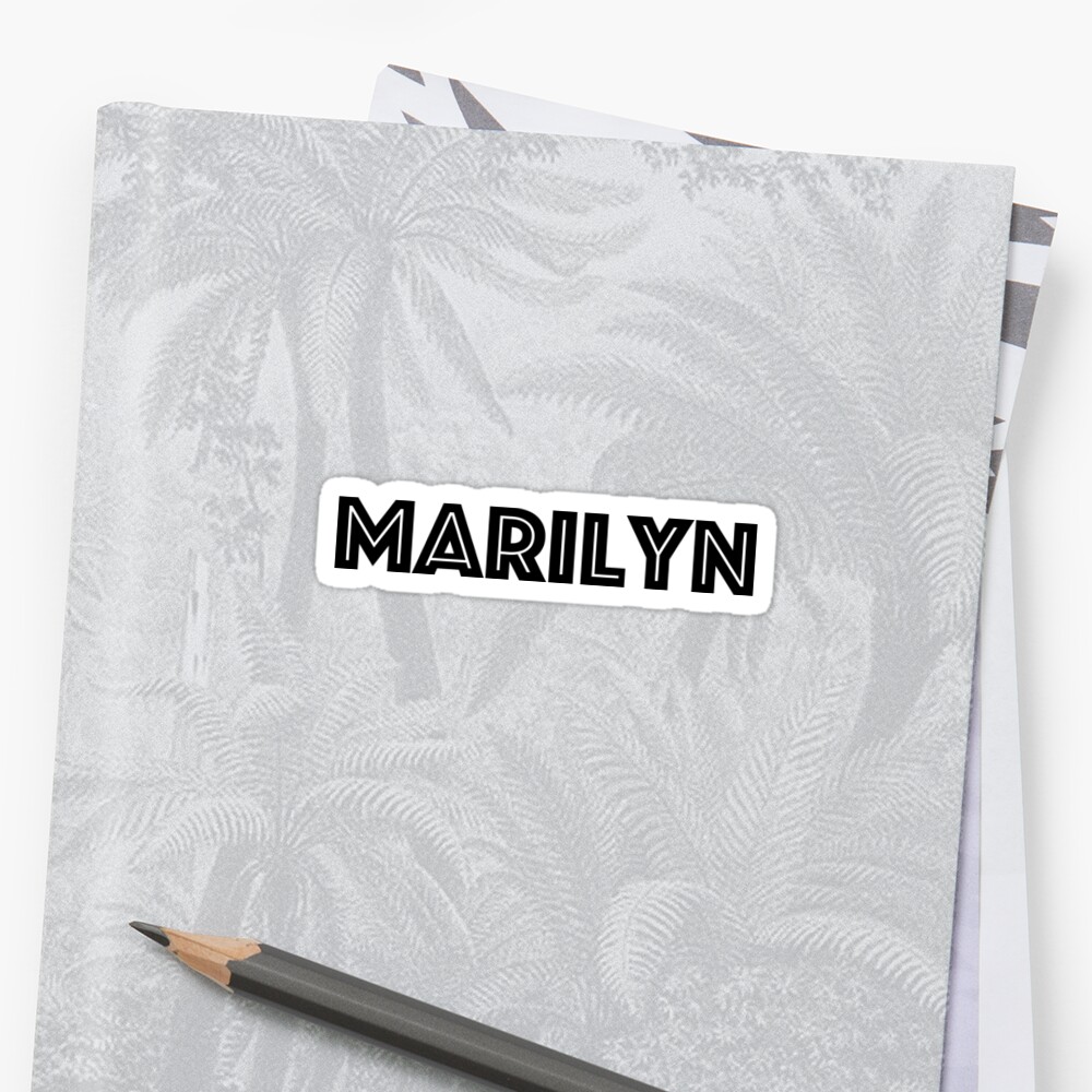 font-name-marilyn-sticker-by-pm-names-redbubble