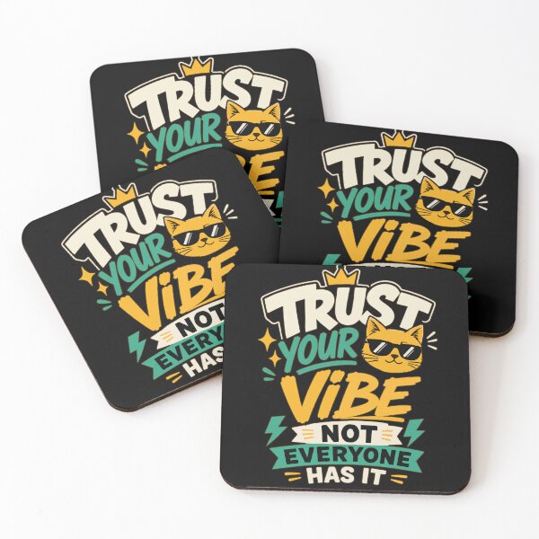 Item preview, Trust Your Vibe, Not Everyone Has It – Cool Cat Retro Typography Vector Design designed and sold by Huddy-clothes.