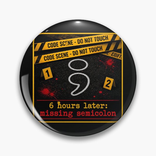 Item preview, Missing Semicolon Crime Scene - Funny Programmer Debugging Shirt designed and sold by Geek Tracy Shop.