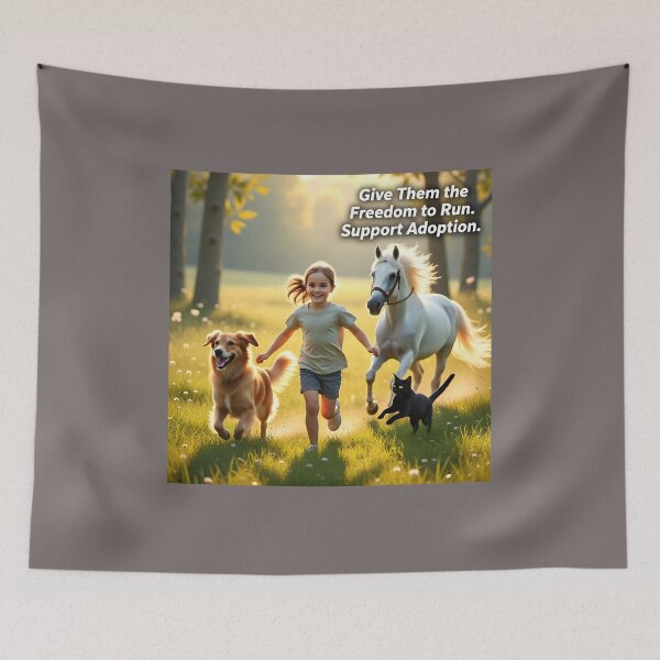 Item preview, Support Animal Adoption Campaign: Joyful Rescue Dog Cat and Horse Relief Ad designed and sold by Creative-RE.