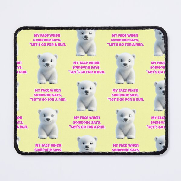 Item preview, Polar bear meme face on the topic of jogging designed and sold by Mauswohn.