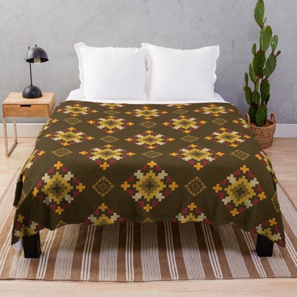 Item preview, Geometric Brown Ethnic Pixel Seamless Pattern designed and sold by PowerAntShop.