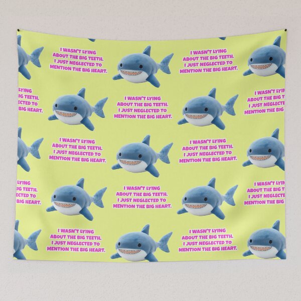 Item preview, Big teeth, soft heart, shark meme quote designed and sold by Mauswohn.