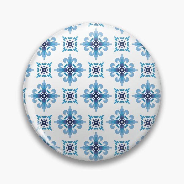 Item preview, Blue Pixel Ornament Seamless Pattern designed and sold by PowerAntShop.