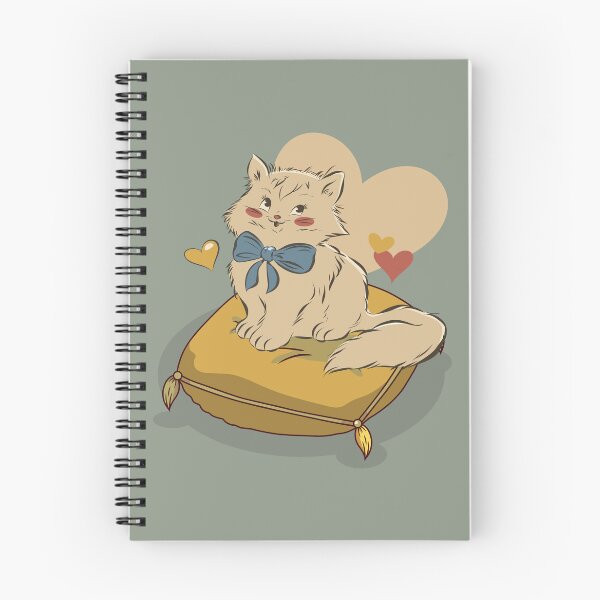 Item preview, Cute Fluffy Cat Vintage Illustration Aesthetic Pillow Gift designed and sold by Paw-Soul.