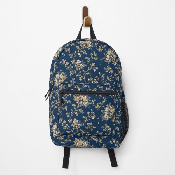 Item preview, Elegant Navy Blue Vintage Floral Damask Pattern designed and sold by PatternFranzy.