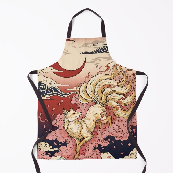 Item preview, Mythical Nine-Tailed Fox Spirit | Japanese Ukiyo-e Inspired Kitsune Art | Celestial Yokai Illustration designed and sold by Dyan4.