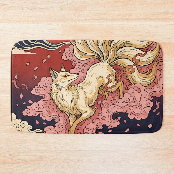 Item preview, Mythical Nine-Tailed Fox Spirit | Japanese Ukiyo-e Inspired Kitsune Art | Celestial Yokai Illustration designed and sold by Dyan4.