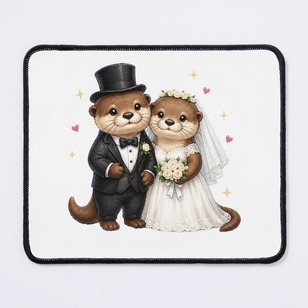Item preview, Sea Otter Funny Bride and Groom Wedding designed and sold by QuiteOrbit.
